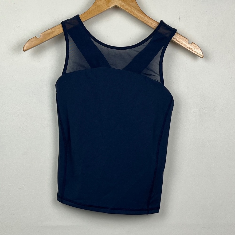 Sweaty Betty NWT Power Illusion Workout Tank XS Navy Athleisure Gym Training